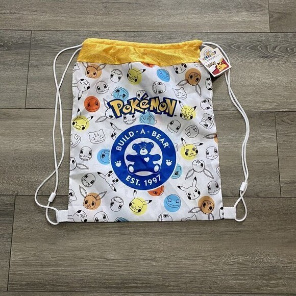 BUILD a Bear Pokemon Bag Backpack String Carrier Bab New Nwt Pikachu Charmander. - Picture 1 of 3